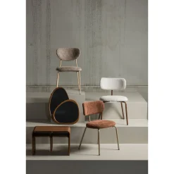 2er Set Retro Esszimmerstuhl Polsterstuhl Valor Sand