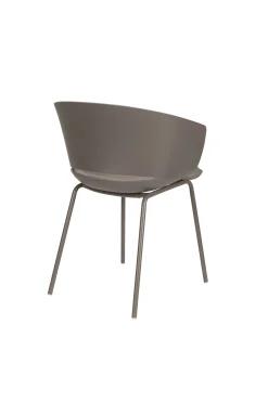 4er Set Retro Esszimmerstuhl Schalenstuhl Jessica in Grau