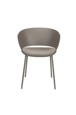 4er Set Retro Esszimmerstuhl Schalenstuhl Jessica in Grau