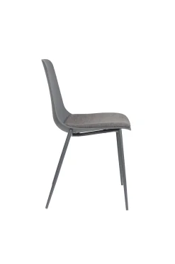 4er Set Retro Esszimmerstuhl Schalenstuhl Jeffrey in Grau