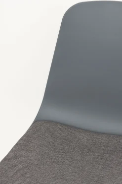 4er Set Retro Esszimmerstuhl Schalenstuhl Jeffrey in Grau