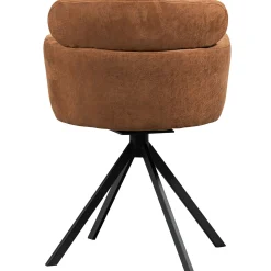 2er Set Retro Esszimmerstuhl Bürostuhl Fenne Drehbar Kunstleder Cognac