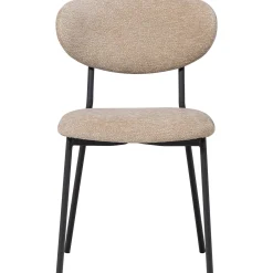 2er Set Retro Esszimmerstuhl Polsterstuhl Kjeld Samt Chenille Natur