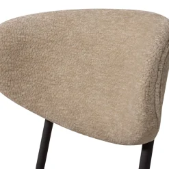 2er Set Retro Esszimmerstuhl Polsterstuhl Kjeld Samt Chenille Natur