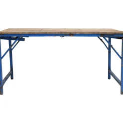 Esstisch oder Couchtisch Vintage Höhenverstellbarer Klapptisch 150/80 Blau