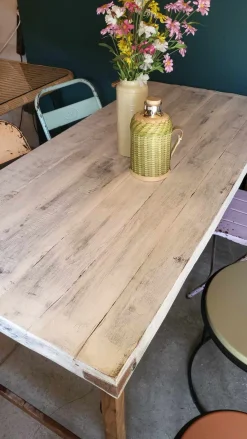 Esstisch Outdoortisch 165/75 Markttisch Vintage Klapptisch Weiß