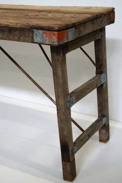 Esstisch Outdoortisch 175/60 Markttisch Vintage Klapptisch Braun