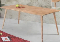 Esstisch Retro Massivholz Trapez Akazie Natur 180/90