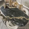 Esstisch Stone Oval Keramik Marmor Schwarz/Braun 180