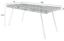 Esstisch Suri Modern Vintage Recyceltes Holz in 220 cm
