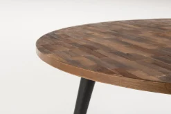 Esstisch Vintage Maria Teak Rund 110 cm Parkett