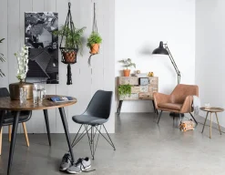 Esstisch Vintage Maria Teak Rund 110 cm Parkett