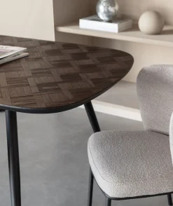 Esstisch Webster Oval Teakholz Retro Braun Parkettdesign 180