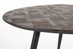 Esstisch Webster Oval Teakholz Retro Braun Parkettdesign 180