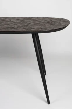 Esstisch Webster Oval Teakholz Retro Braun Parkettdesign 180