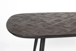 Esstisch Webster Oval Teakholz Retro Braun Parkettdesign 180