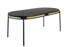 Esstisch Wiener Geflecht Don't Stop The Webbing Schwarz Gold Rattan