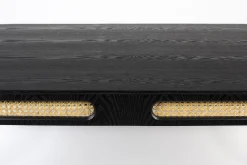 Esstisch Wiener Geflecht Don't Stop The Webbing Schwarz Gold Rattan