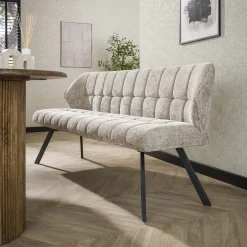 Esstischbank Polsterbank Raster Strukturstoff 180 Industrial Sand