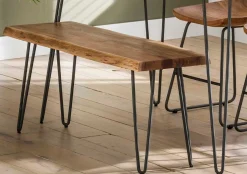 Esstischbank Sitzbank Palu Industrial Massivholz Baumkante 100