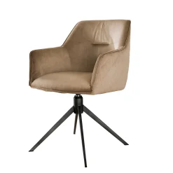 Esstischstuhl Armlehnstuhl Pull Raute drehbar Samt Champagner