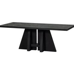 Esszimmer-Set Tripoli Massivholztisch, Bank & zwei Stühle schwarz