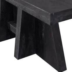 Esszimmer-Set Tripoli Massivholztisch, Bank & zwei Stühle schwarz