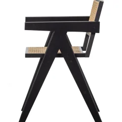 Esszimmer-Set Tripoli Massivholztisch, Bank & zwei Stühle schwarz