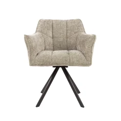 Esszimmerstuhl Armlehnstuhl Raster Drehbar Strukturstoff Sand