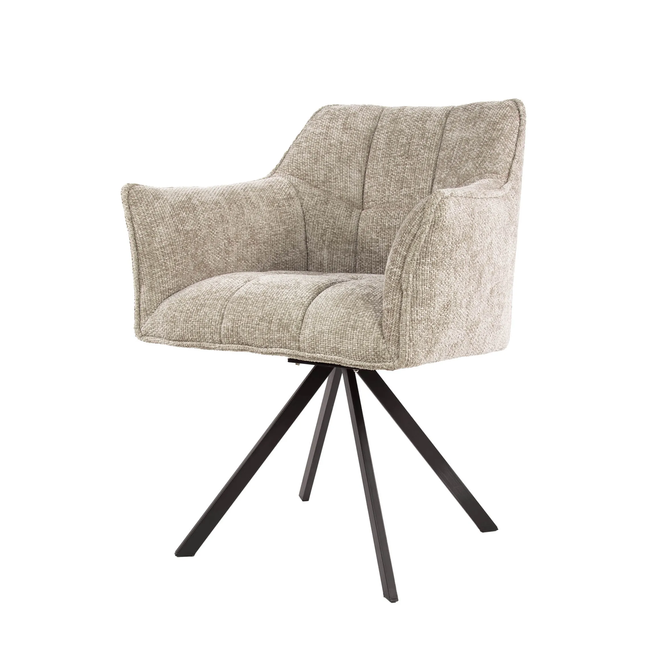 Esszimmerstuhl Armlehnstuhl Raster Drehbar Strukturstoff Sand