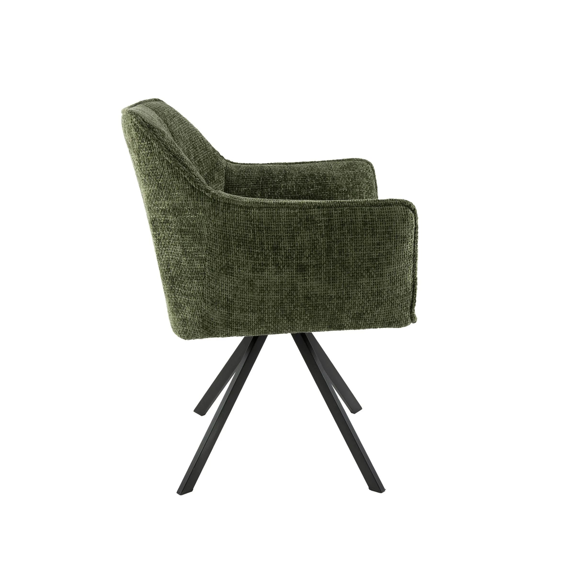 Esszimmerstuhl Armlehnstuhl Raster Drehbar Strukturstoff Grün