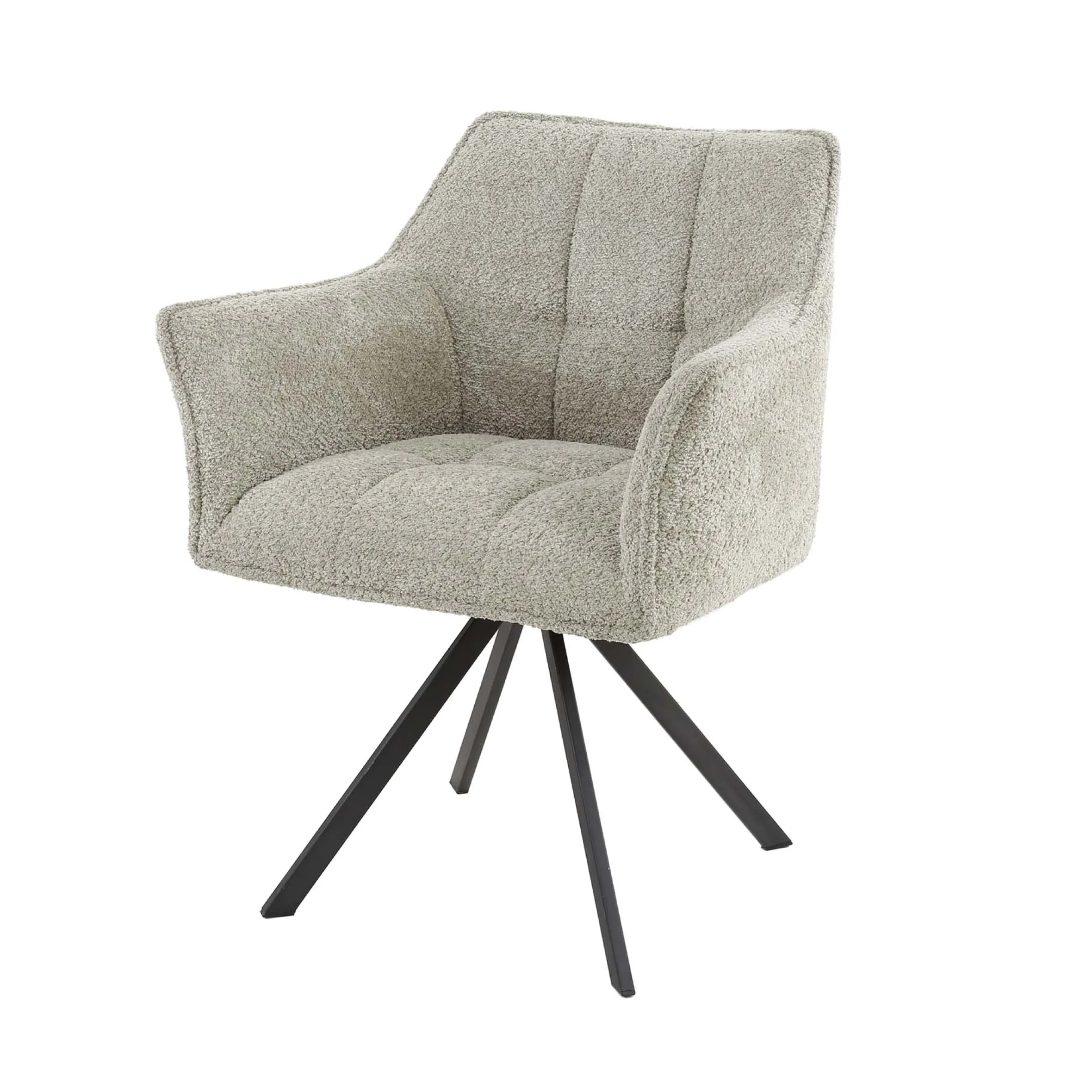 Esszimmerstuhl Armlehnstuhl Raster Drehbar Bouclé Sand