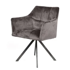 Esszimmerstuhl Armlehnstuhl Raster Drehbar Samt Anthrazit