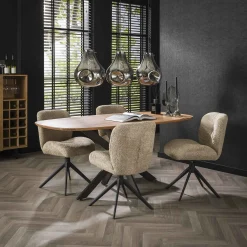 Esszimmerstuhl Drehstuhl Polsterstuhl Comfort Boucle Sand