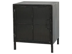 Factory Kleiner Schrank Nachttisch Vintage Gerilltes Glas