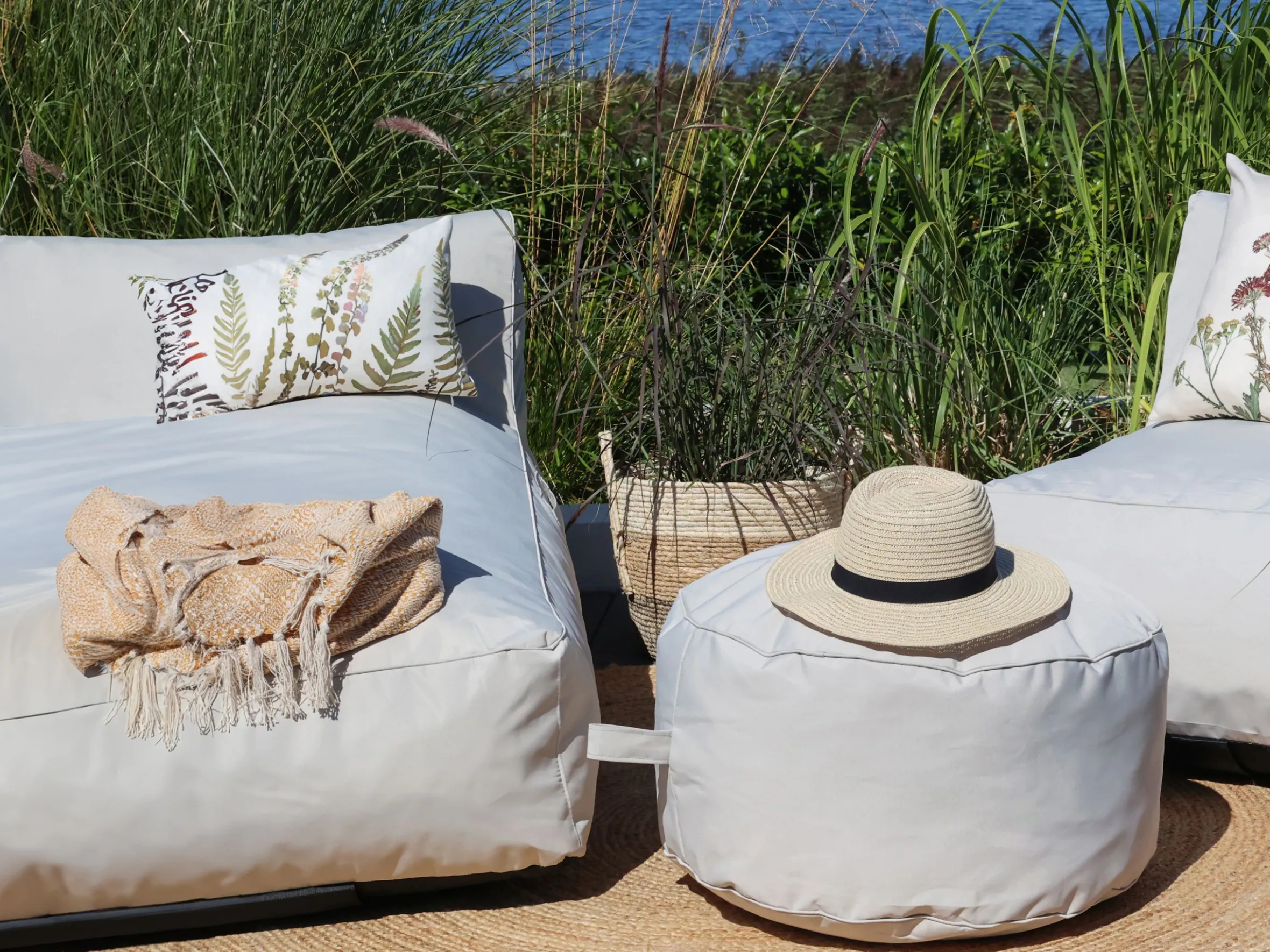 Garten Lounger Tagesbetten Outdoor Doppelliege Beige