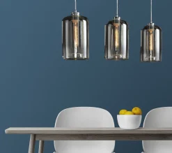 Hängelampe Industrial Bulb 3 Zylinder Klarglas Silberfinish