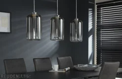 Hängelampe Industrial Bulb 3 Zylinder Klarglas Silberfinish