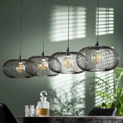 Hängelampe Industrial Kupferdraht Twist 4x Ø 35cm