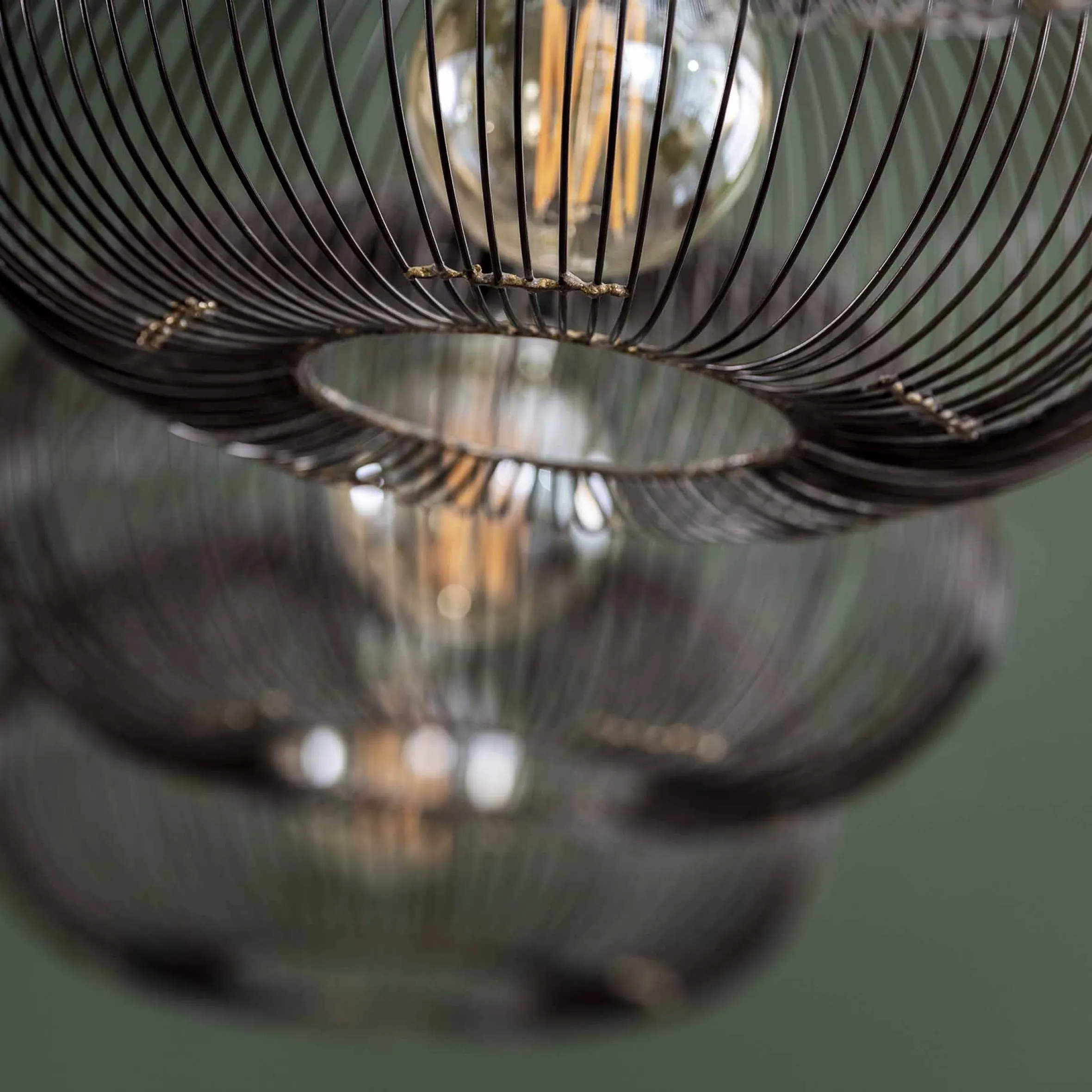 Hängelampe Industrial Kupferdraht Twist 4x Ø 35cm