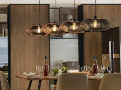 Hängelampe Industrial Kupferdraht Twist 4x Ø 35cm incl. Glühbirnen