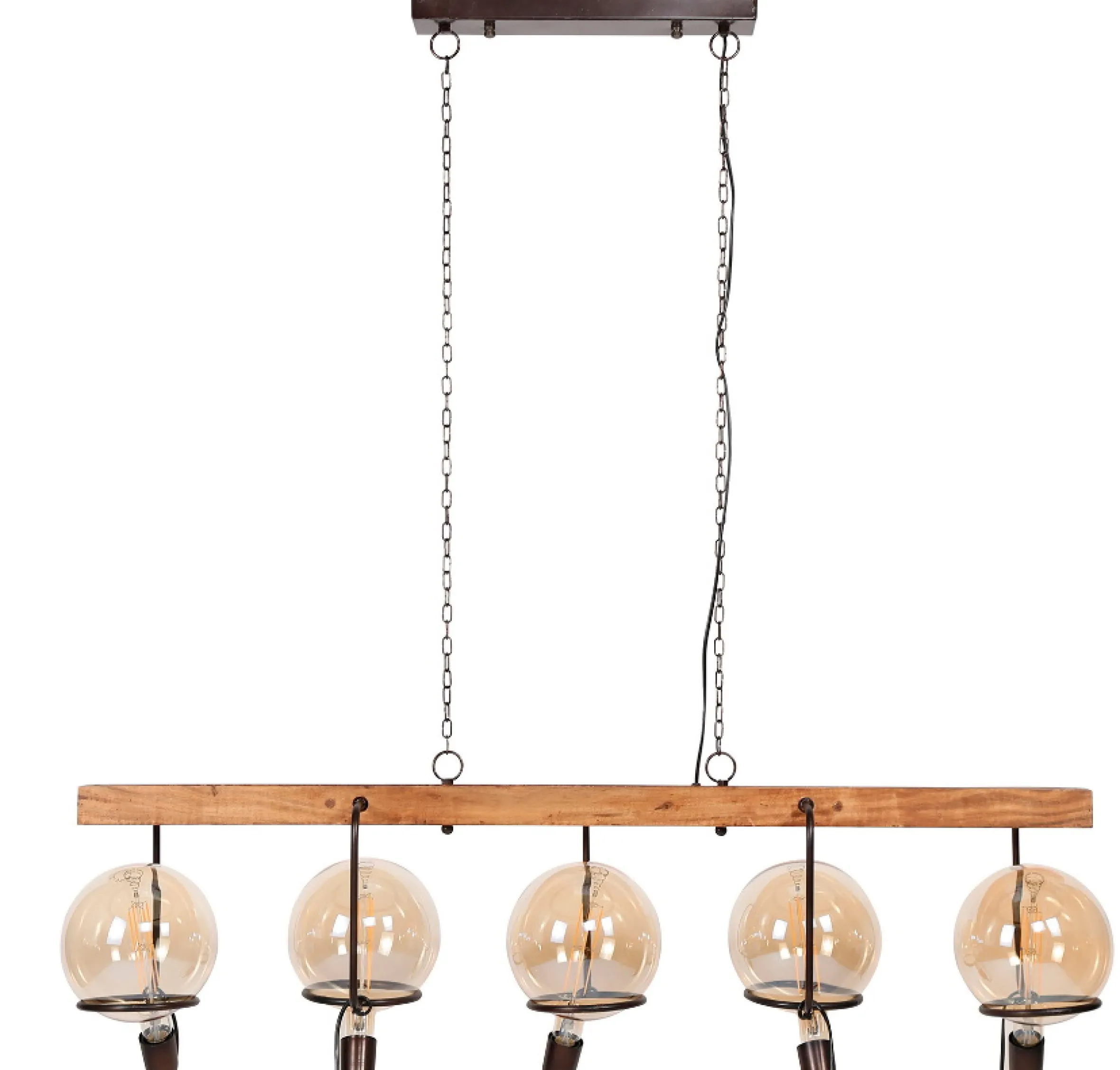 Hängelampe Industrial Saturn Wood Kugel inkl. Glühbirnen ∅ 20 cm