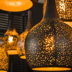 Hängelampe Industrial Zip 7 Schirme Metall Lochmuster