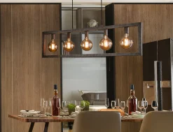 Hängelampe Metallrahmen 5er Industrial