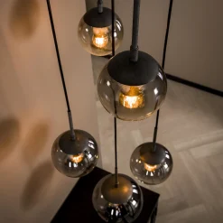 Hängelampe Shaded Bubble 5er Gestuft Rauchglas