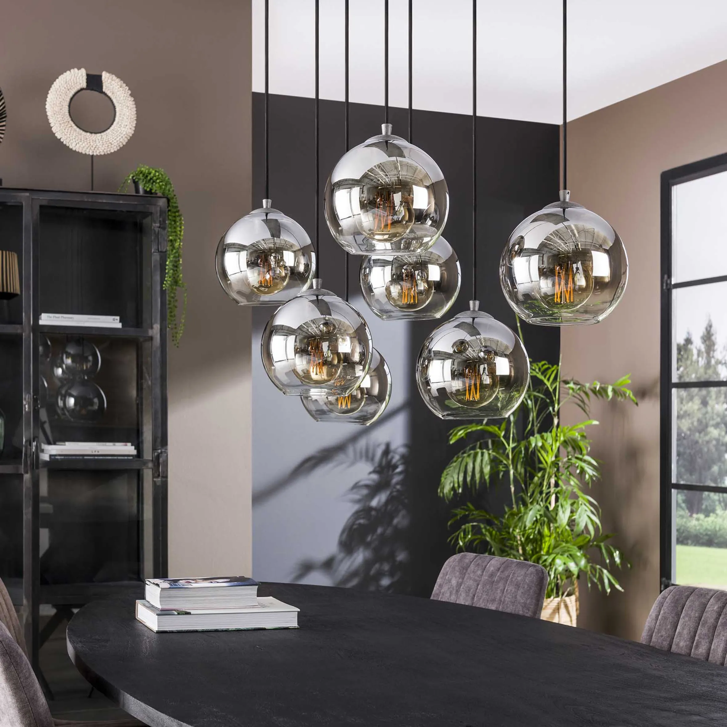 Hängelampe Shaded Bubble 7er Rauchglas