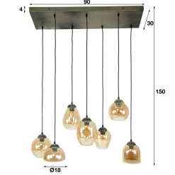 Hängelampe Shaded Mixed 7er Warm Amber