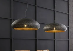 Hängelampe Vintage Punch Industrial Dots 2 Schirme Metall Ø 53 cm