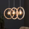 Hängelampe Wooden Circle 3er aus Mangoholz