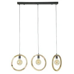 Hängelampe Wooden Circle 3er aus Mangoholz